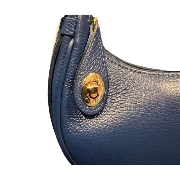 Italian Leather Shoulder Bag Blue | Made in Italy | Greece Purchase | NWOT - Picture 4 of 12